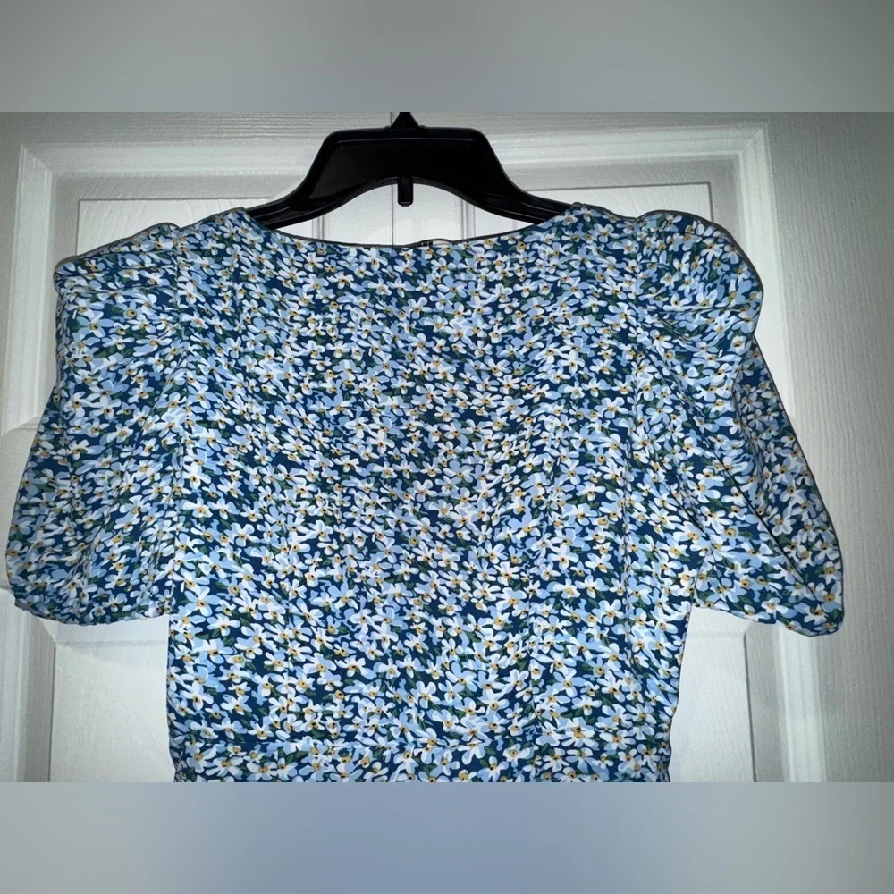 Brave Soul Blue/White ditsy Ginny Floral Button Dress Size XS EUC